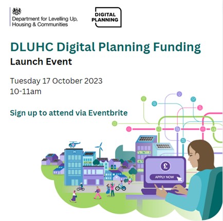 DLUHC Digital Planning Funding - launch event, Tuesday 17 October  