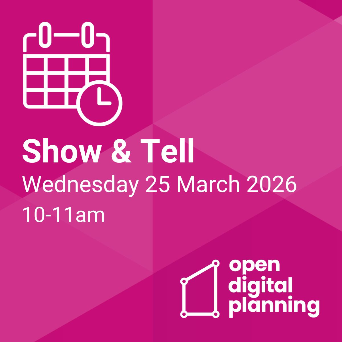 Show and tell on 25 March