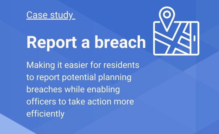 Graphic tile for case study about Barnet Council's report a breach